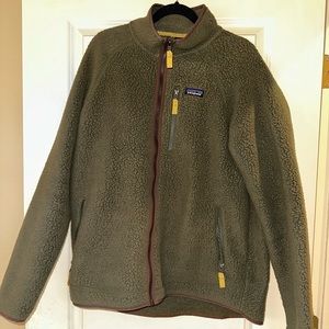 Patagonia Men Size XL Green Sherpa Zip Jacket